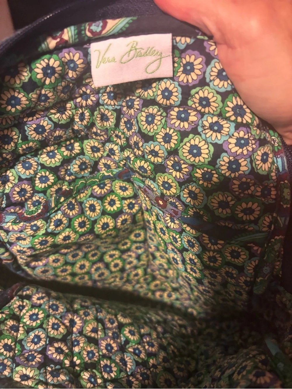 Vera Bradley Paisley Quilted Backpack in Green Multi